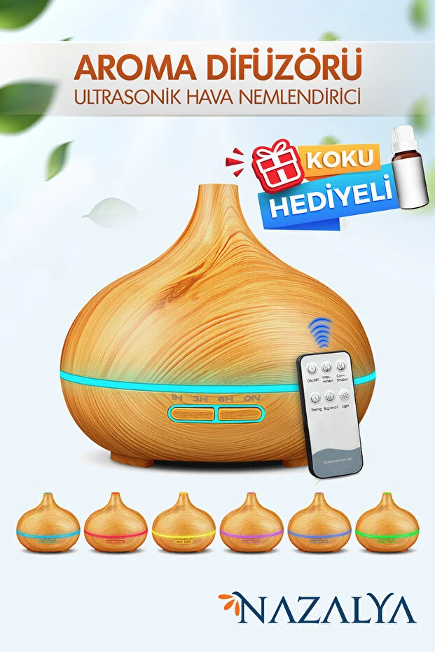 Büyük 550 Ml Hava Nemlendirici Ultrasonik Ortam Nemlendirici Oda Nemlendirici Işıklı Zamanlayıcılı